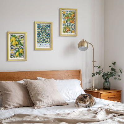 Triptych v ráme Citrónové kvety a pomaranče v talianskom štýle