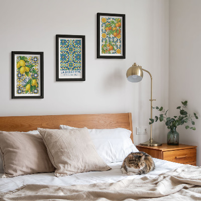 Triptych v ráme Citrónové kvety a pomaranče v talianskom štýle
