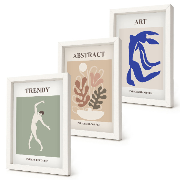 Triptych v ráme Štýlové plagáty s postavami a rastlinami od Henriho Matissea