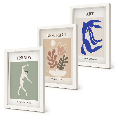 Triptych v ráme Štýlové plagáty s postavami a rastlinami od Henriho Matissea