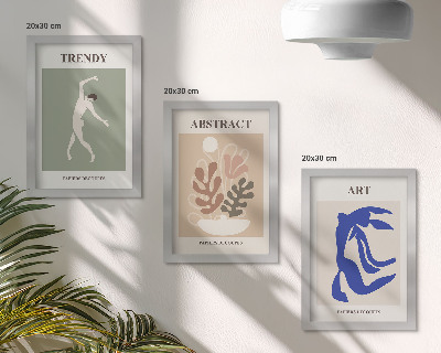 Triptych v ráme Štýlové plagáty s postavami a rastlinami od Henriho Matissea