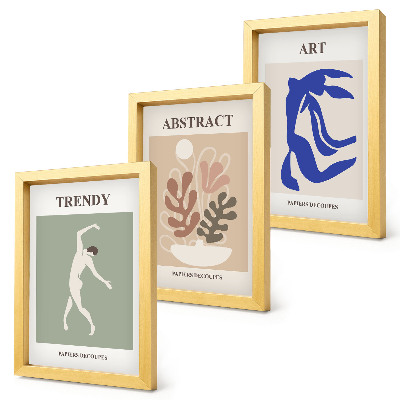 Triptych v ráme Štýlové plagáty s postavami a rastlinami od Henriho Matissea