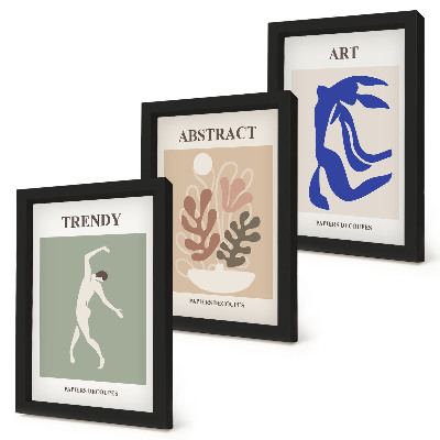 Triptych v ráme Štýlové plagáty s postavami a rastlinami od Henriho Matissea