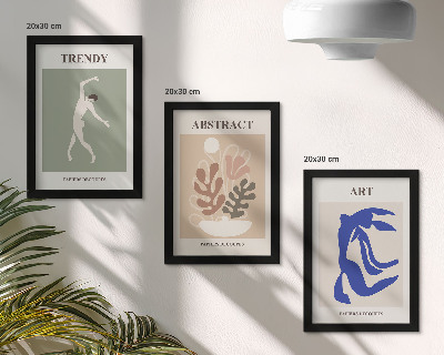 Triptych v ráme Štýlové plagáty s postavami a rastlinami od Henriho Matissea