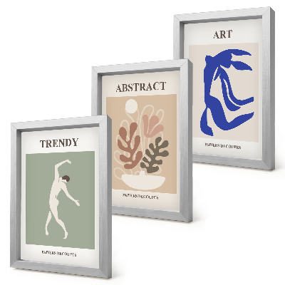 Triptych v ráme Štýlové plagáty s postavami a rastlinami od Henriho Matissea