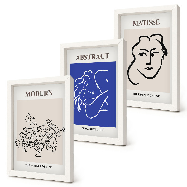 Triptych v ráme Plagáty v modernom a abstraktnom štýle od Henriho Matissea