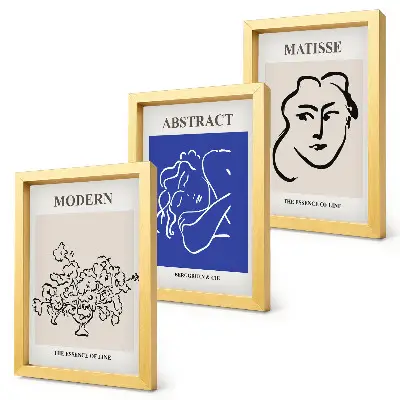 Triptych plagátov v ráme v modernom a abstraktnom štýle od Henriho Matissea