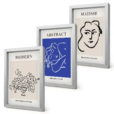 Triptych plagátov v ráme v modernom a abstraktnom štýle od Henriho Matissea