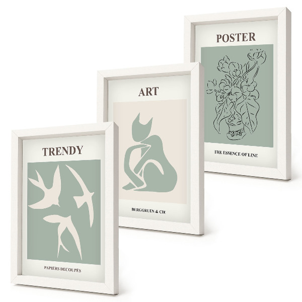 Triptych v ráme Štýlové ilustrácie od Henriho Matissea