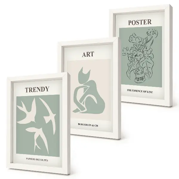 Štýlové ilustrácie od Henriho Matissea triptych v ráme