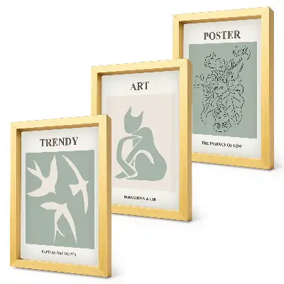 Štýlové ilustrácie od Henriho Matissea triptych v ráme