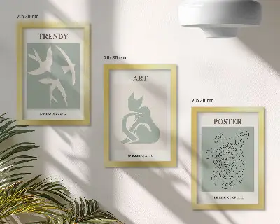Štýlové ilustrácie od Henriho Matissea triptych v ráme