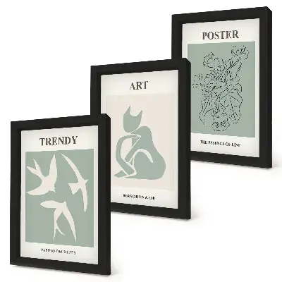 Štýlové ilustrácie od Henriho Matissea triptych v ráme