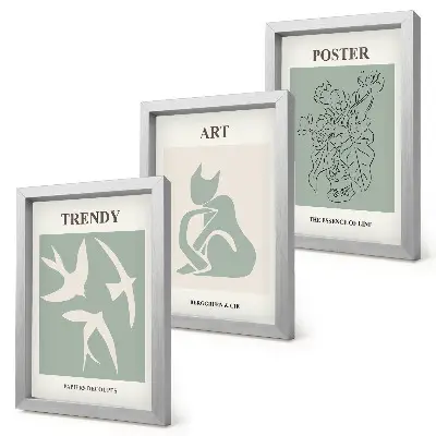 Štýlové ilustrácie od Henriho Matissea triptych v ráme