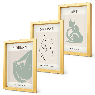 Triptych v ráme Abstraktné postavy v pastelových odtieňoch od Henriho Matissea