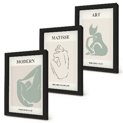 Triptych v ráme Abstraktné postavy v pastelových odtieňoch od Henriho Matissea
