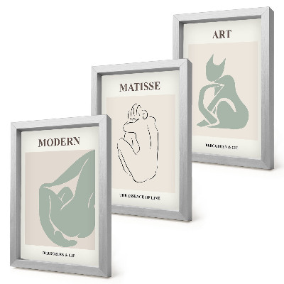 Triptych v ráme Abstraktné postavy v pastelových odtieňoch od Henriho Matissea