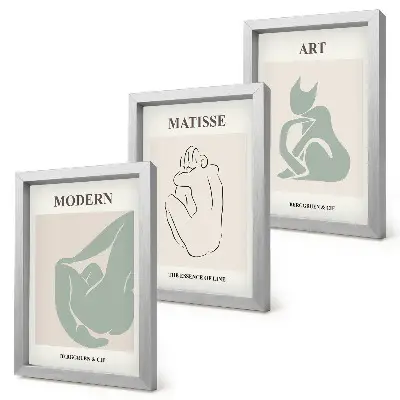 Abstraktné postavy v pastelových odtieňoch od Henriho Matissea triptych v ráme