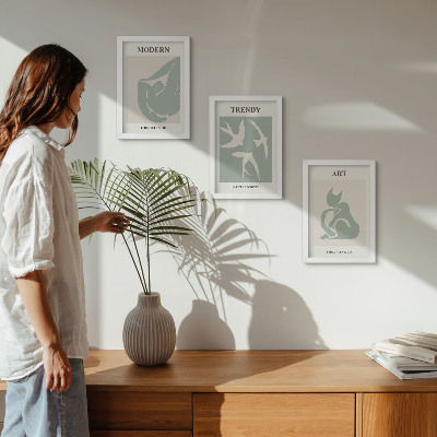 Sada obrazov do obývačky Abstraktné postavy Henriho Matissea v tlmených farbách