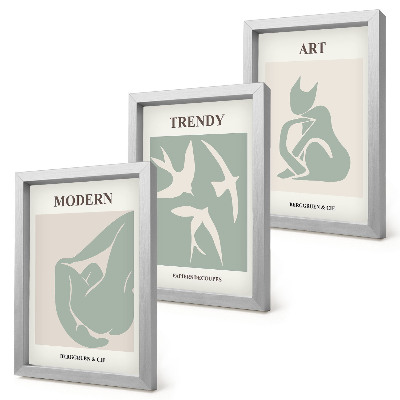 Sada obrazov do obývačky Abstraktné postavy Henriho Matissea v tlmených farbách