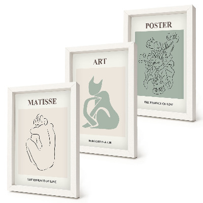 Triptych v ráme Plagáty v odtieňoch béžovej a zelenej od Henriho Matissea