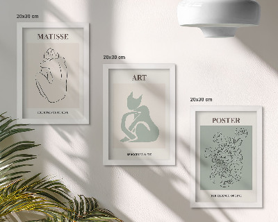 Triptych v ráme Plagáty v odtieňoch béžovej a zelenej od Henriho Matissea