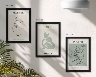 Triptych v ráme Plagáty v odtieňoch béžovej a zelenej od Henriho Matissea