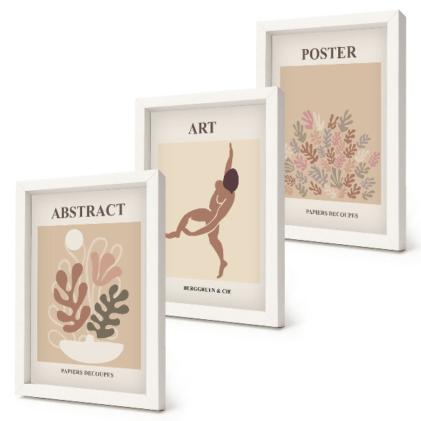 Triptych v ráme Štýlové abstraktné kompozície od Henriho Matissea