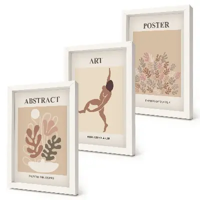 Štýlové abstraktné kompozície od Henriho Matissea triptych v ráme