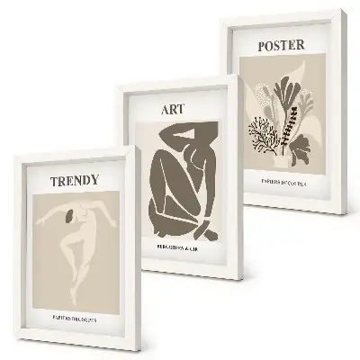 Ľudské postavy s rastlinami od Henriho Matissea triptych v ráme