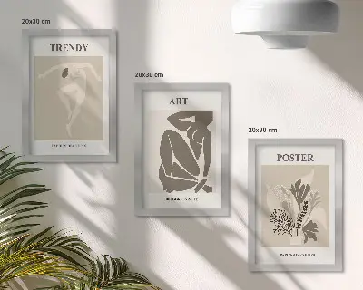 Ľudské postavy s rastlinami od Henriho Matissea triptych v ráme