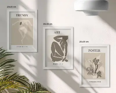 Ľudské postavy s rastlinami od Henriho Matissea triptych v ráme