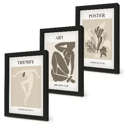 Ľudské postavy s rastlinami od Henriho Matissea triptych v ráme