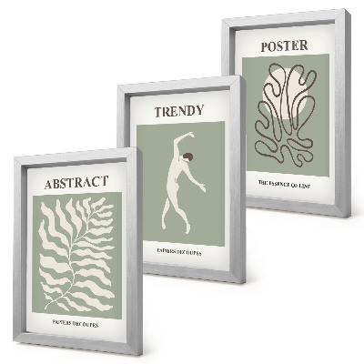 Triptych v ráme Rastlinné vzory v odtieňoch zelenej od Henriho Matissea