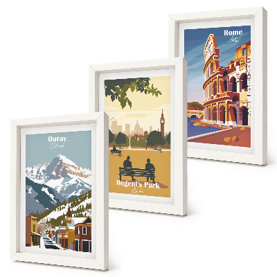 Triptych v ráme Hory v Ouray Parku v Londýne Koloseum v Ríme