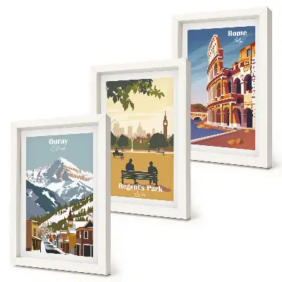Hory v Ouray Parku, Londýn a Koloseum v Ríme triptych v ráme