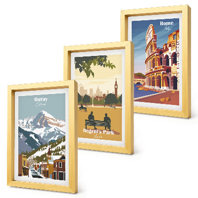 Triptych v ráme Hory v Ouray Parku v Londýne Koloseum v Ríme