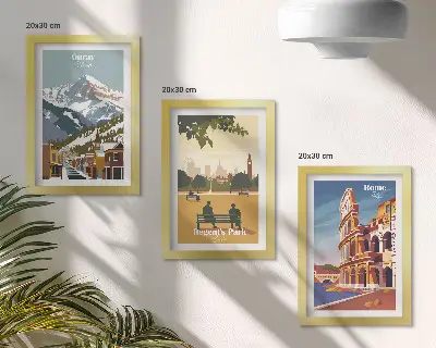 Hory v Ouray Parku, Londýn a Koloseum v Ríme triptych v ráme