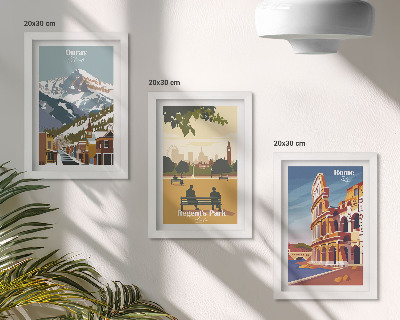 Triptych v ráme Hory v Ouray Parku v Londýne Koloseum v Ríme