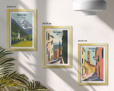 Triptych v ráme Horské krajiny a ulice talianskych miest