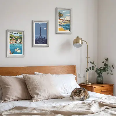 Sada obrazov do obývačky s výhľadmi na pobrežné mestá a ich architektúru