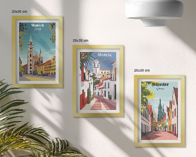 Sada obrazov do obývačky Európske mestá v farebných ilustráciách