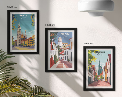 Sada obrazov do obývačky Európske mestá v farebných ilustráciách