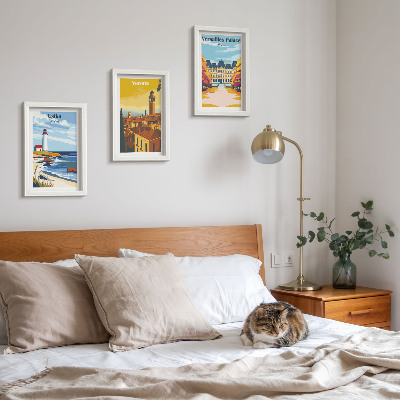 Triptych v ráme Výhľady na známe miesta pri mori a v mestách