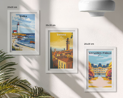Triptych v ráme Výhľady na známe miesta pri mori a v mestách