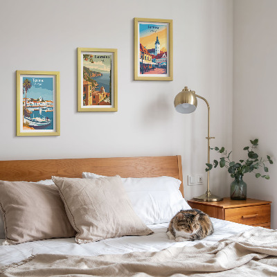 Sada obrazov do obývačky Výhľady na pobrežné mestá a ich architektúru