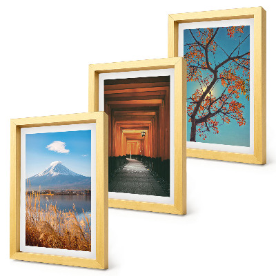 Triptych v ráme Japonské krajiny, príroda a architektúra Ázie