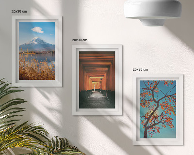 Triptych v ráme Japonské krajiny, príroda a architektúra Ázie