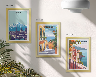 Sada obrazov do obývačky Farebné ilustratívne mestské scenérie v retro štýle