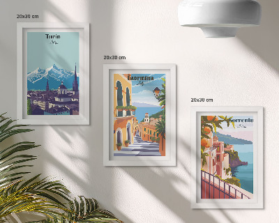Sada obrazov do obývačky Farebné ilustratívne mestské scenérie v retro štýle